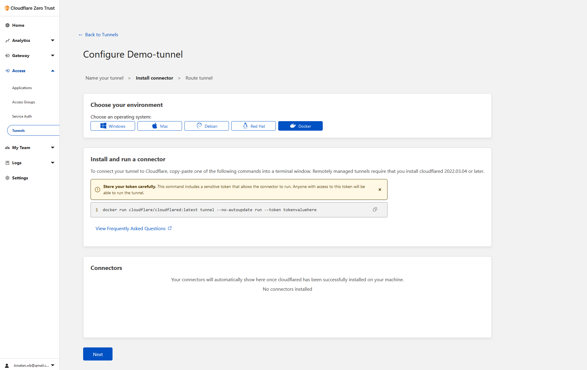 Cloudflare Docker run