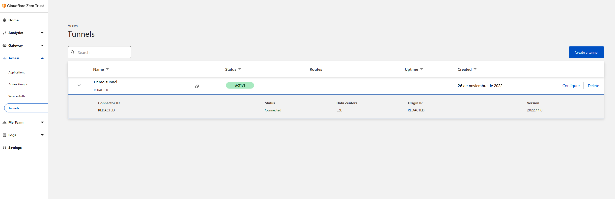 Cloudflared Connected